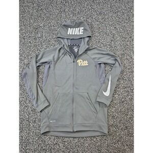 Nike Pitt Panthers Hoodie Mens Medium‎ Gray Full Zip Jacket Hooded Sweatshirt